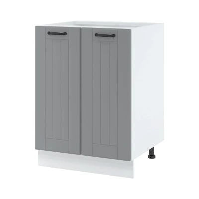 LESJA zweitüriger Unterschrank - Breite 60 cm, grau/weiß, Beine 10 cm