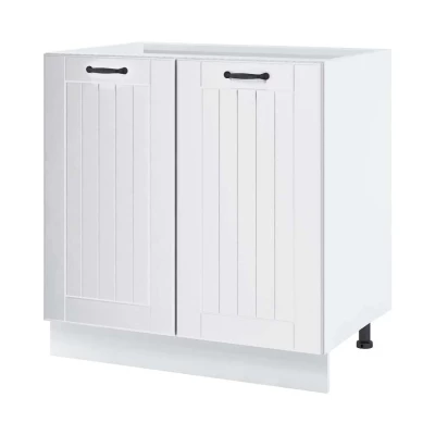 Zweitüriger Küchenschrank LESJA - Breite 80 cm, weiß, Beine 10 cm
