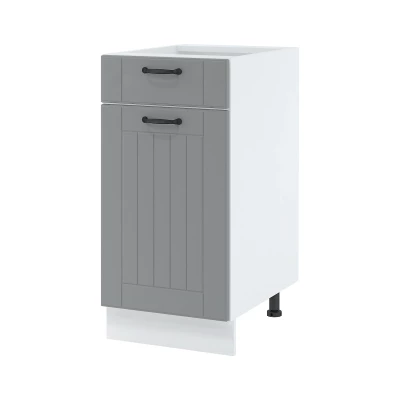 Kombi-Unterschrank LESJA - Breite 40 cm, grau/weiß, Beine 10 cm