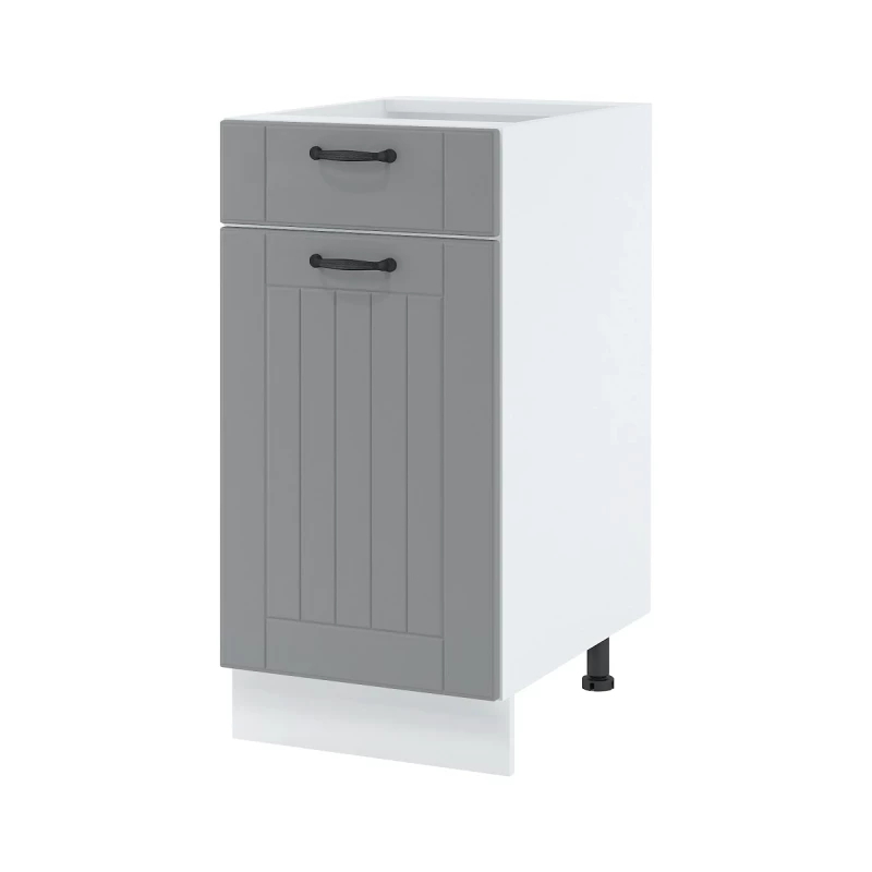 Kombi-Unterschrank LESJA - Breite 40 cm, grau/weiß, Beine 10 cm