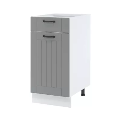 Kombi-Unterschrank LESJA - Breite 40 cm, grau/weiß, Beine 10 cm