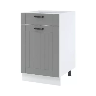 Kombi-Unterschrank LESJA - Breite 50 cm, grau/weiß, Beine 10 cm