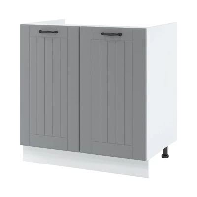 LESJA Waschbeckenschrank - Breite 80 cm, grau/weiß, Beine 10 cm