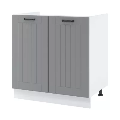Waschbeckenunterschrank LESJA – Breite 80 cm, grau/weiß, Beine 15 cm