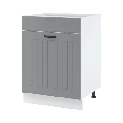 Waschbeckenunterschrank mit Schublade LESJA – Breite 60 cm, grau/weiß, Beine 10 cm