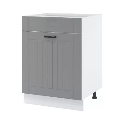 Waschbeckenunterschrank mit Schublade LESJA – Breite 60 cm, grau/weiß, Beine 10 cm