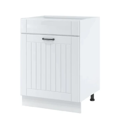 Waschbeckenunterschrank mit Schublade LESJA - Breite 60 cm, weiß, Beine 10 cm