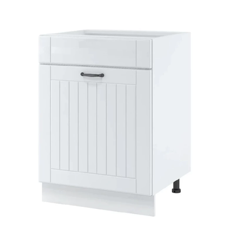 Waschbeckenunterschrank mit Schublade LESJA - Breite 60 cm, weiß, Beine 10 cm