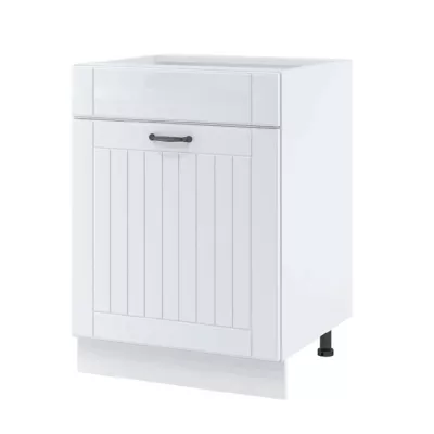 Waschbeckenunterschrank mit Schublade LESJA - Breite 60 cm, weiß, Beine 10 cm