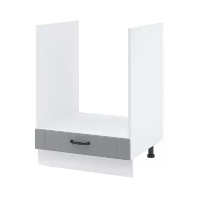 Schrank für Einbaubackofen LESJA - Breite 60 cm, grau/weiß, Beine 15 cm