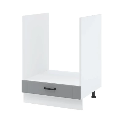Unterschrank für Einbaubackofen LESJA - Breite 60 cm, grau/weiß, Beine 10 cm