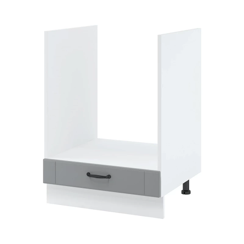 Unterschrank für Einbaubackofen LESJA - Breite 60 cm, grau/weiß, Beine 10 cm
