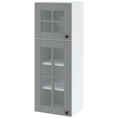LESJA Glas-Hängeschrank - Breite 40 cm, grau/weiß