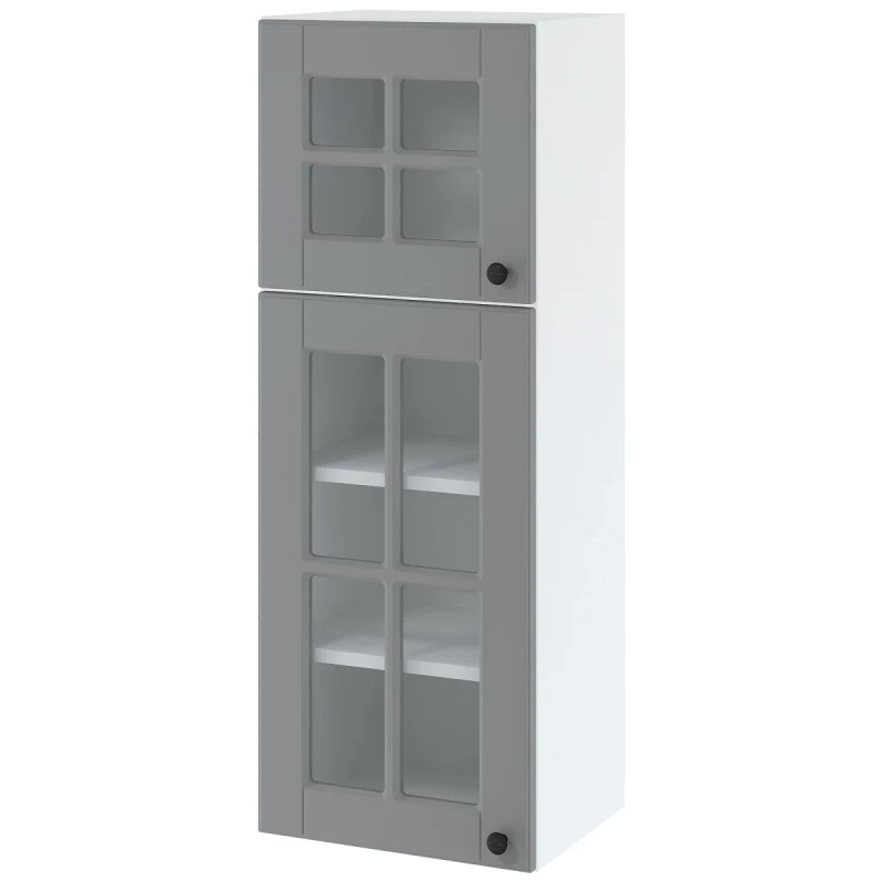 LESJA Glas-Hängeschrank - Breite 40 cm, grau/weiß