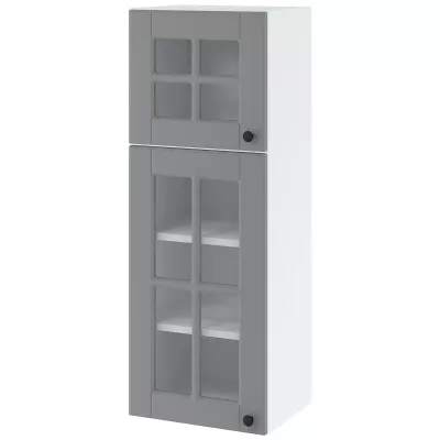 LESJA Glas-Hängeschrank - Breite 40 cm, grau/weiß