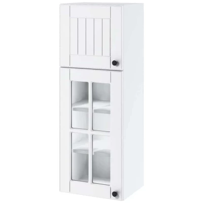 Oberschrank mit Glastüren LESJA - Breite 40 cm, weiß