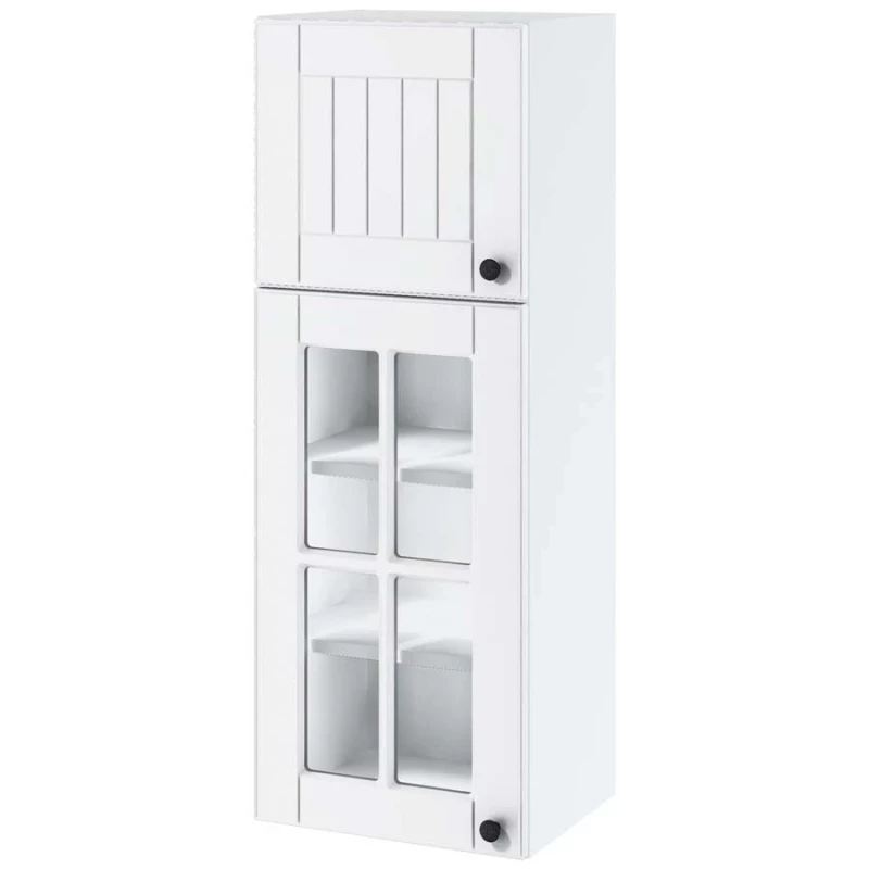 Oberschrank mit Glastüren LESJA - Breite 40 cm, weiß