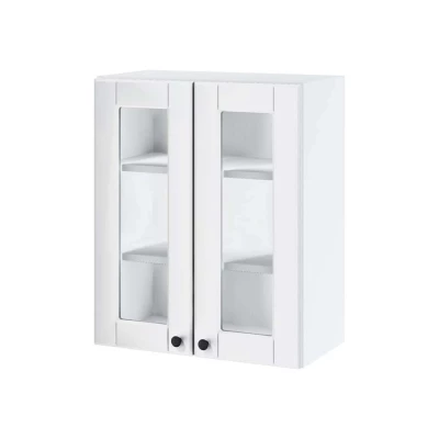 Zweitüriger Glasschrank LESJA - Breite 60 cm, weiß