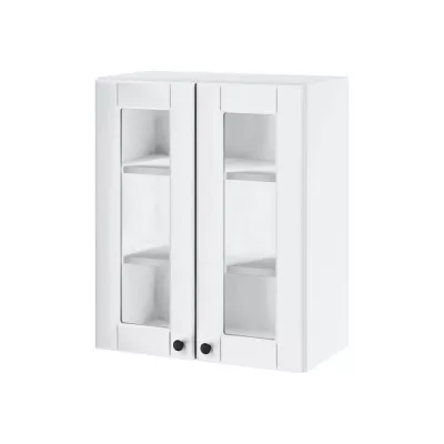 Zweitüriger Glasschrank LESJA - Breite 60 cm, weiß