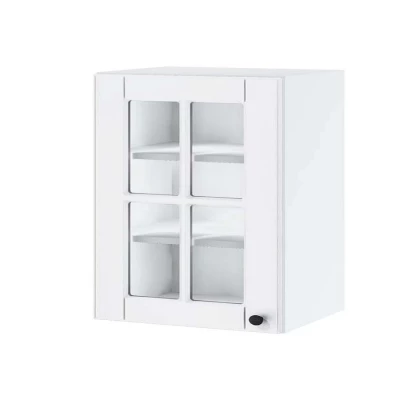 Eintürige Vitrine LESJA - Breite 60 cm, weiß