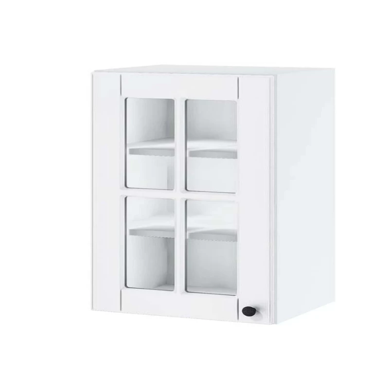 Eintürige Vitrine LESJA - Breite 60 cm, weiß