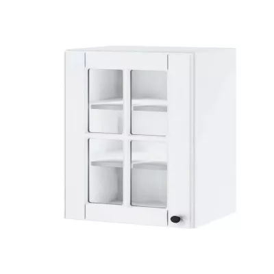 Eintürige Vitrine LESJA - Breite 60 cm, weiß