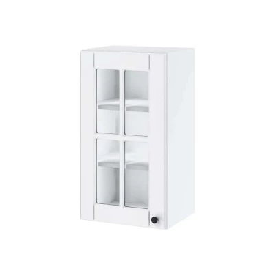 Eintürige Vitrine LESJA - Breite 40 cm, weiß