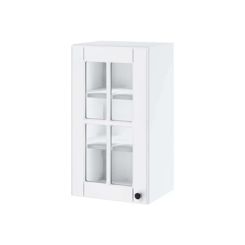 Eintürige Vitrine LESJA - Breite 40 cm, weiß
