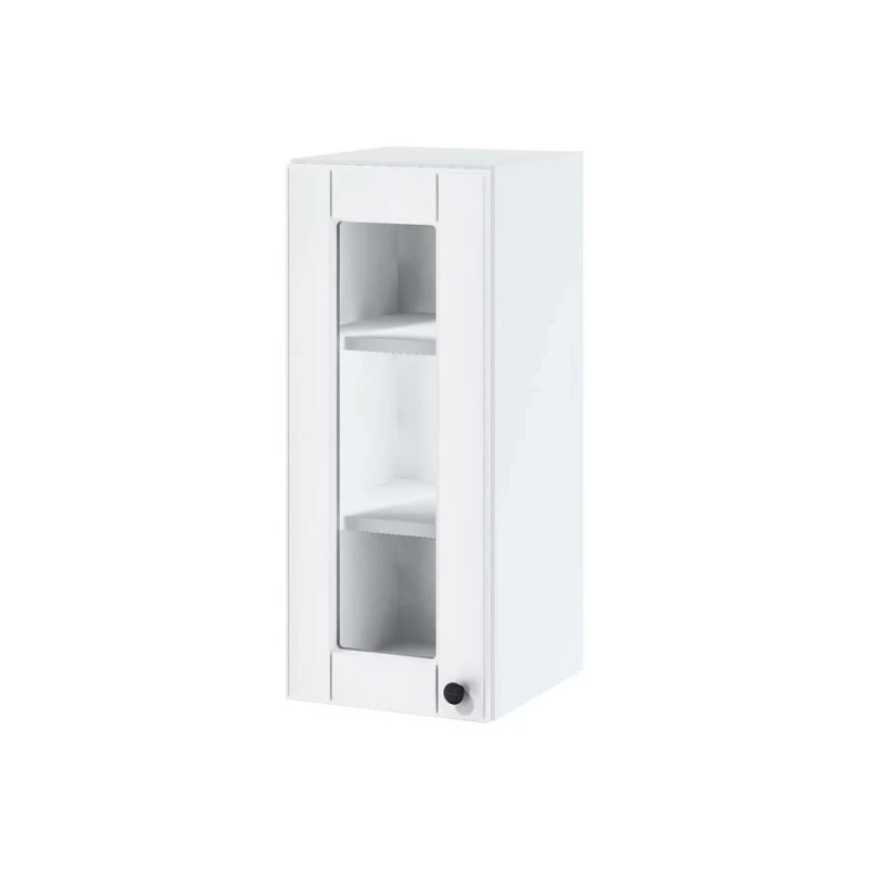 Eintürige Vitrine LESJA - Breite 30 cm, weiß
