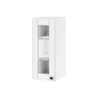 Eintürige Vitrine LESJA - Breite 30 cm, weiß