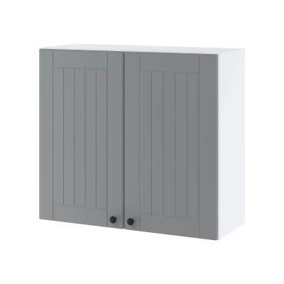 LESJA Oberschrank mit Abtropffläche - Breite 80 cm, grau/weiß