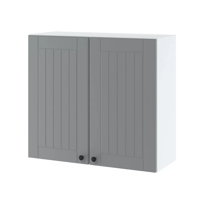 LESJA Oberschrank mit Abtropffläche - Breite 80 cm, grau/weiß