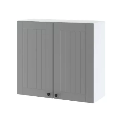 LESJA Oberschrank mit Abtropffläche - Breite 80 cm, grau/weiß