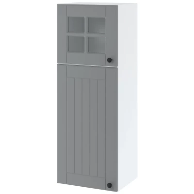 Zweitüriger Hängeschrank LESJA – Breite 40 cm, grau/weiß
