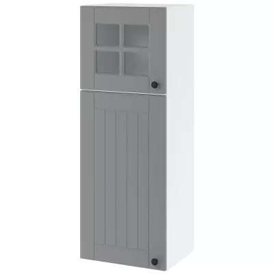 Zweitüriger Hängeschrank LESJA – Breite 40 cm, grau/weiß