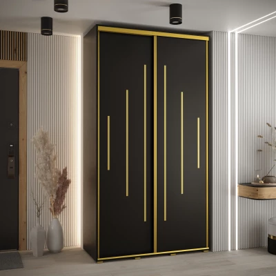 Kleiderschrank ASIRI 12 - 140/60 cm, schwarz/gold