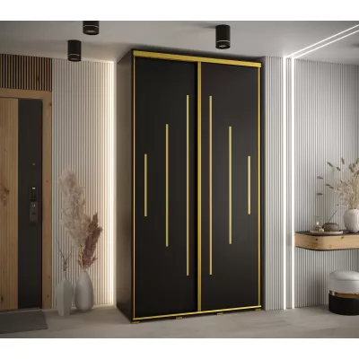 Kleiderschrank ASIRI 12 - 140/60 cm, schwarz/gold