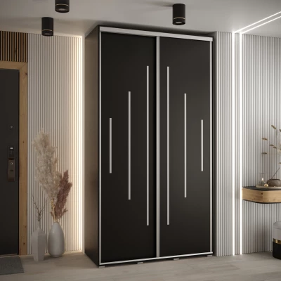 Kleiderschrank ASIRI 12 - 140/60 cm, schwarz/silber