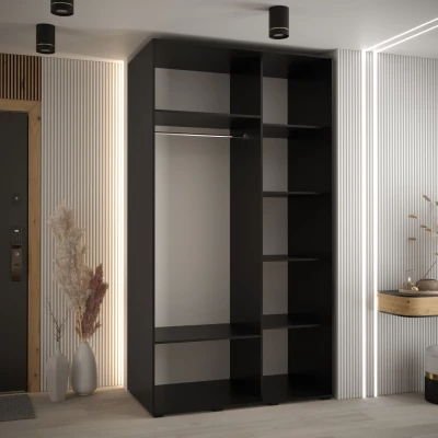 Kleiderschrank ASIRI 12 - 140/60 cm, schwarz/silber