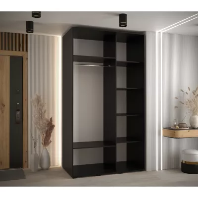 Kleiderschrank ASIRI 12 - 140/60 cm, schwarz/silber