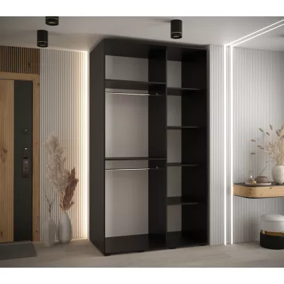 Kleiderschrank ASIRI 12 - 140/60 cm, schwarz/silber