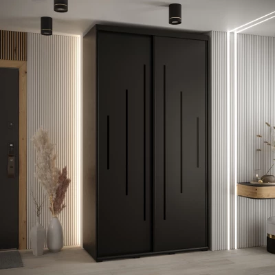 Kleiderschrank ASIRI 12 - 140/60 cm, schwarz / schwarz