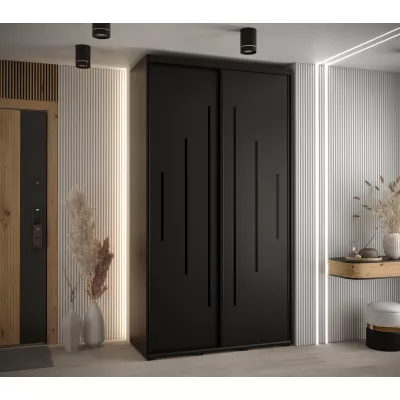 Kleiderschrank ASIRI 12 - 140/60 cm, schwarz / schwarz