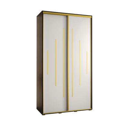 Kleiderschrank ASIRI 12 - 140/60 cm, schwarz/weiß/gold