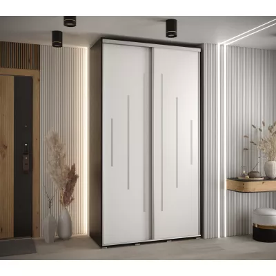 Kleiderschrank ASIRI 12 - 140/60 cm, schwarz/weiß/silber