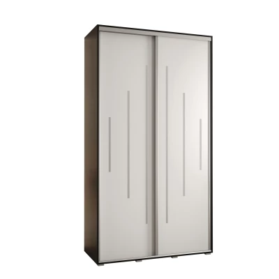 Kleiderschrank ASIRI 12 - 140/60 cm, schwarz/weiß/silber