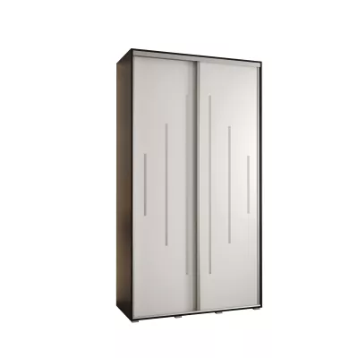 Kleiderschrank ASIRI 12 - 140/60 cm, schwarz/weiß/silber