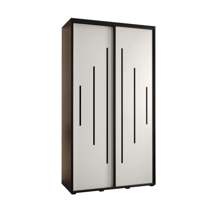 Kleiderschrank ASIRI 12 - 140/60 cm, schwarz / weiß / schwarz