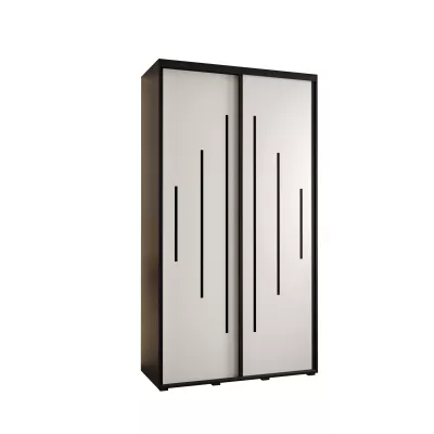 Kleiderschrank ASIRI 12 - 140/60 cm, schwarz / weiß / schwarz