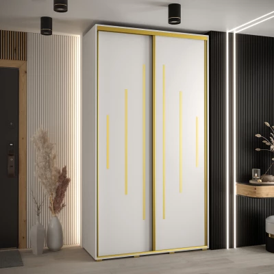 Kleiderschrank ASIRI 12 - 140/60 cm, weiß/gold